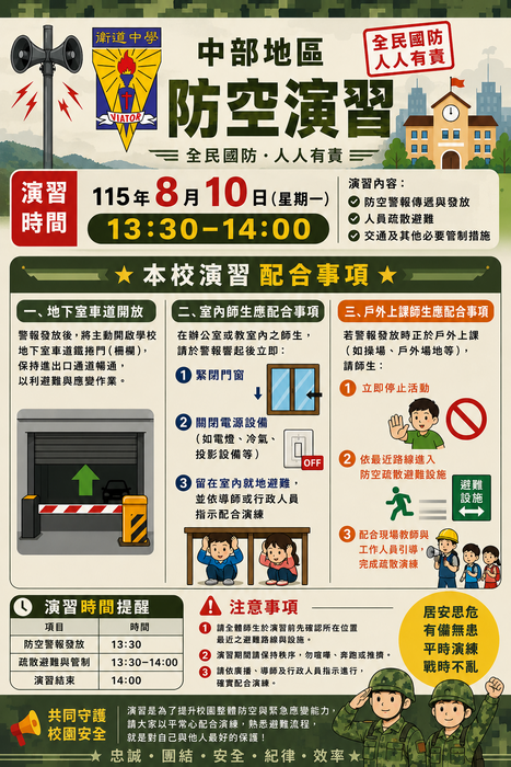 城鎮韌性（防空）演習執行宣導